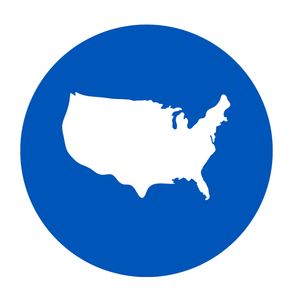 united states icon in blue